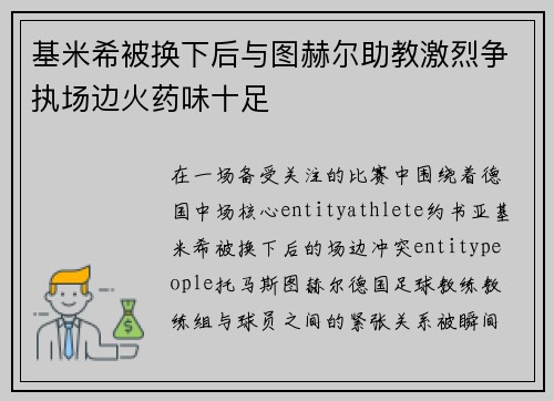 基米希被换下后与图赫尔助教激烈争执场边火药味十足