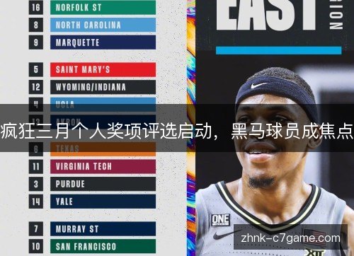 疯狂三月个人奖项评选启动，黑马球员成焦点